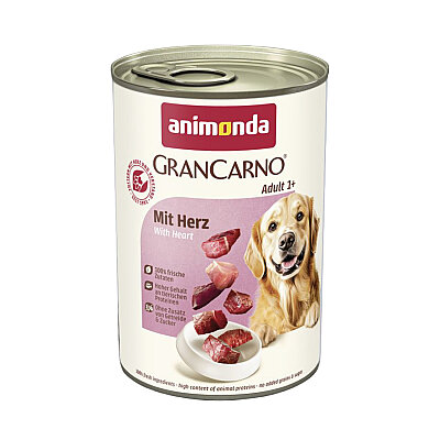 Animonda GranCarno Yürekli Yetişkin Köpek Konservesi 400g