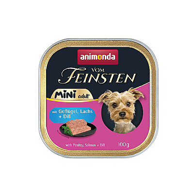 Animonda Vom Feinsten Kümes Hayvanlı ve Somonlu Yetişkin Mini Irk Köpek Konservesi 100g