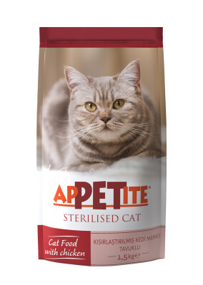 Appetite Kısırlaştırılmış Kuru Kedi Maması (Sterilised) Tavuk Etli 1,5KG