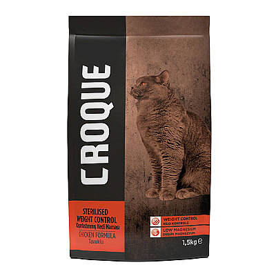 Croque Kısırlaştırılmış Kuru Kedi Maması (Sterilised) Tavuk Etli 1,5KG (33/10)