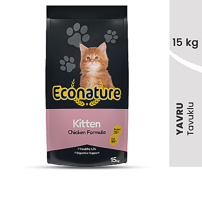 Econature Plus Yavru Kuru Kedi Maması (Kitten) - Tavuk Etli - 15 Kg (1)