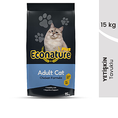 Econature Plus Yetişkin Kuru Kedi Maması (Adult Cat) Tavuk Etli - 15 Kg (1)