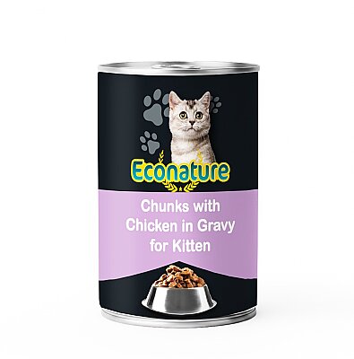 Econature Yavru Yaş Kedi Maması (Kitten) Tavuk Etli 400GR