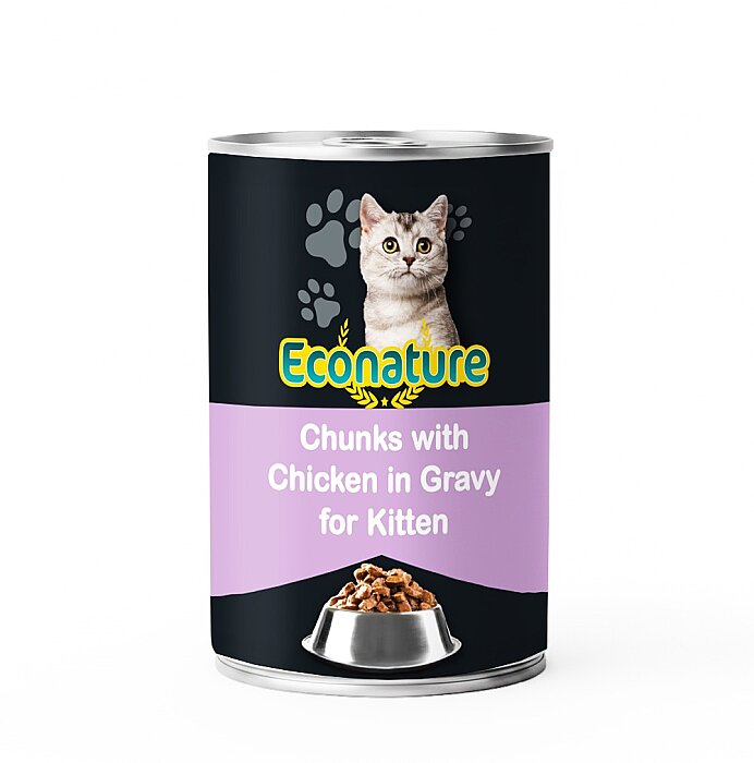 Econature Yavru Yaş Kedi Maması (Kitten) Tavuk Etli 400GR - 1
