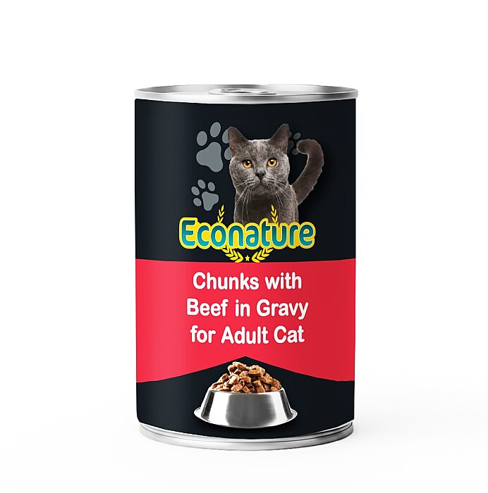 Econature Yetişkin Yaş Kedi Maması (Adult Cat) Sığır Etli 400GR - 1