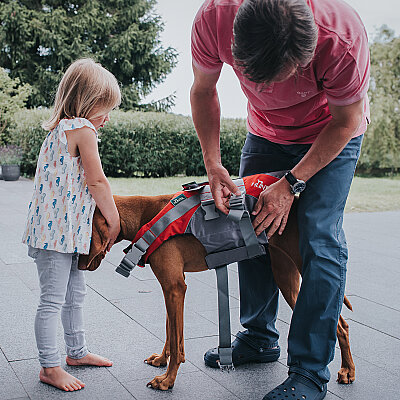 Hunter Köpek Yüzme Yeleği Kırmızı Gri S - 6