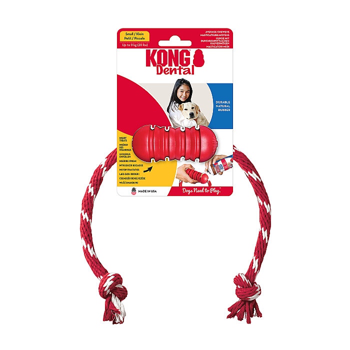 KONG Dental Diş Temizliği Sağlayan İp Sallantılı Köpek Oyuncağı S - 1