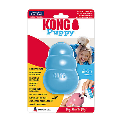 KONG Puppy Yavru Köpekler için Çok Amaçlı Isırma Oyuncağı L