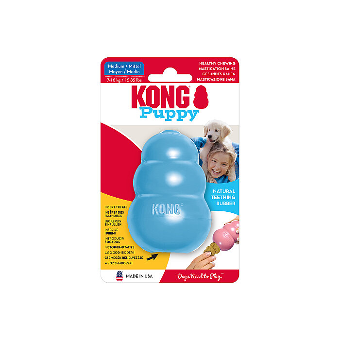 KONG Puppy Yavru Köpekler için Çok Amaçlı Isırma Oyuncağı M - 1