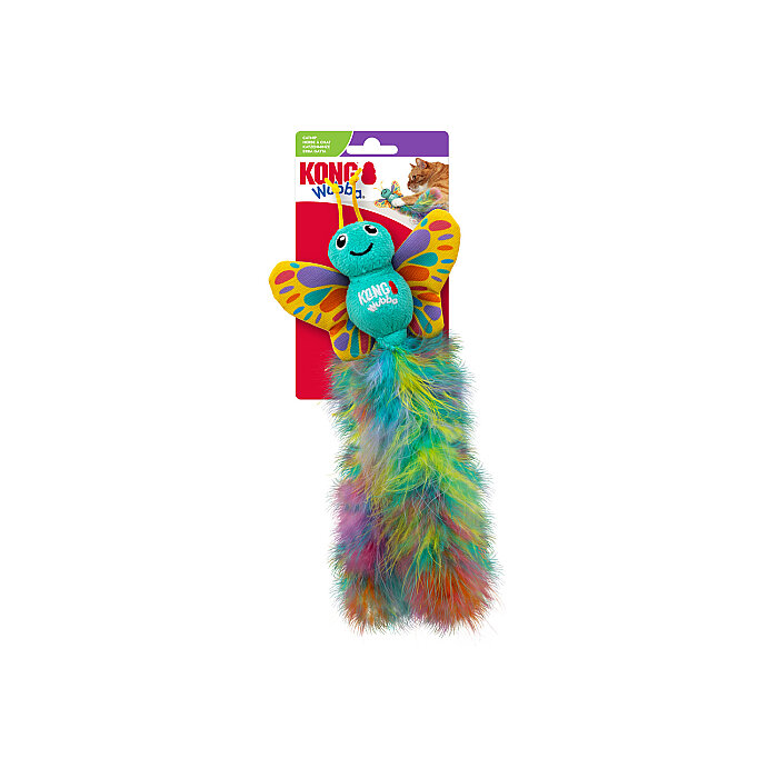 KONG Wubba Kelebek Sesli/Tüylü Kedi Oyuncağı - 1