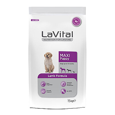 LaVital Büyük Irk Yavru Kuru Köpek Maması (Maxi Puppy) Kuzu Etli 15 Kg