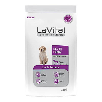 LaVital Büyük Irk Yavru Kuru Köpek Maması (Maxi Puppy) Kuzu Etli 3KG