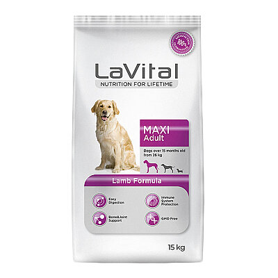 LaVital Büyük Irk Yetişkin Kuru Köpek Maması (Maxi Adult) Kuzu Etli 15 Kg