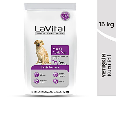 LaVital Büyük Irk Yetişkin Kuru Köpek Maması (Maxi Adult) Kuzu Etli 15 Kg (1)