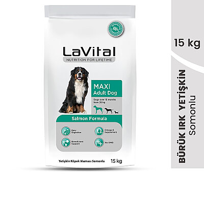 LaVital Büyük Irk Yetişkin Kuru Köpek Maması (Maxi Adult) Somonlu 15 Kg (1)
