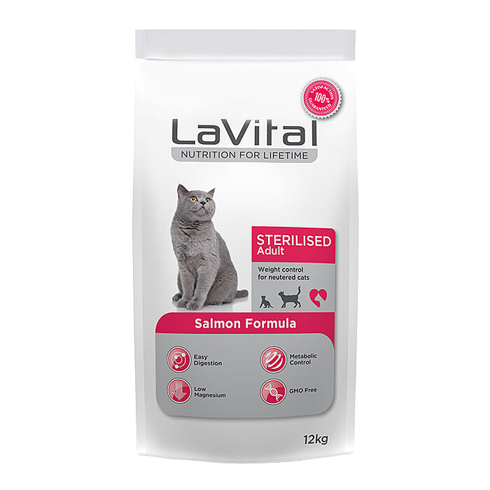LaVital Kısırlaştırılmış Kuru Kedi Maması (Sterilised Adult) Somonlu 12KG - 1