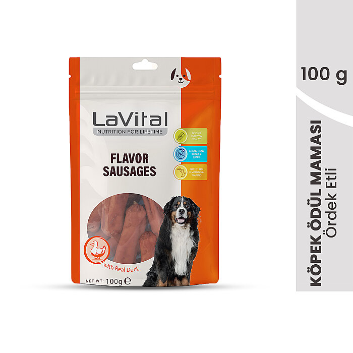 LaVital Köpek Ödül Maması Ördek Etli Sosis 100 g - 1