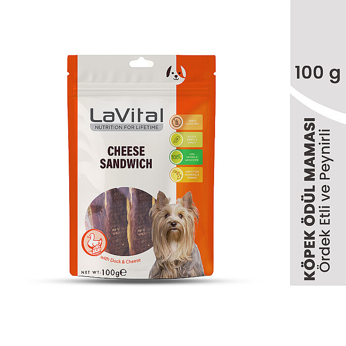 LaVital Köpek Ödül Maması Ördek Etli ve Peynirli Sandviç 100g - 1