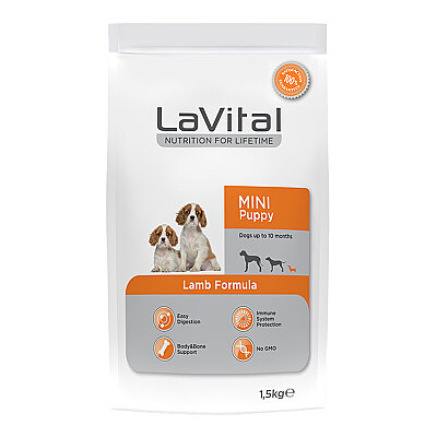 LaVital Küçük Irk Yavru Kuru Köpek Maması (Mini Puppy) Kuzu Etli 1,5KG
