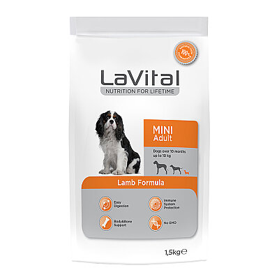 LaVital Küçük Irk Yetişkin Kuru Köpek Maması (Mini Adult) Kuzu Etli 1,5KG