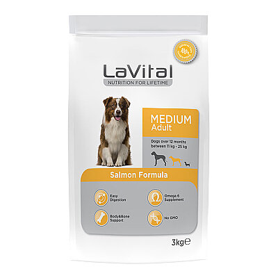 LaVital Orta Irk Yetişkin Kuru Köpek Maması (Medium Adult) Somonlu 3KG