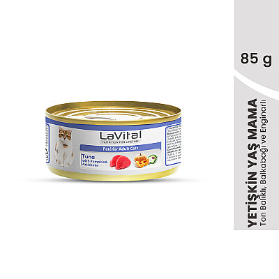 Lavital Ton Balıklı, Balkabağı ve Enginarlı Yetişkin Kedi Konservesi 85GR