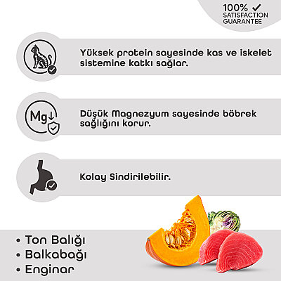 Lavital Ton Balıklı, Balkabağı ve Enginarlı Yetişkin Kedi Konservesi 85GR (1)