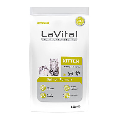LaVital Yavru Kuru Kedi Maması (Kitten) Somonlu 1,5KG