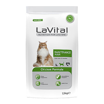 LaVital Yetişkin Kuru Kedi Maması (Maintenance Adult) Tavuk Etli 1,5KG