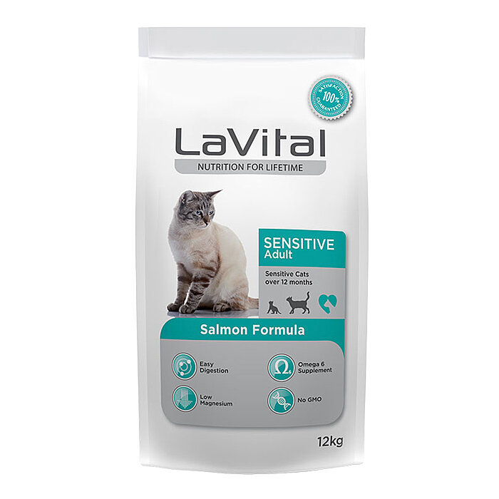 LaVital Yetişkin Kuru Kedi Maması (Sensitive Adult) Somonlu 12KG - 1