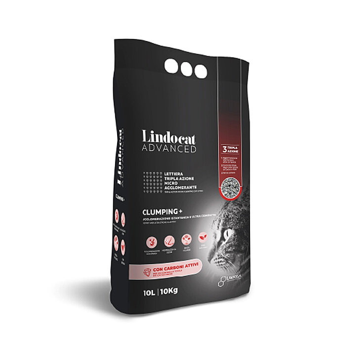 Lindocat Advanced Aktif Karbonlu Ekstra Güçlü Topaklanan Gri Kedi Kumu 10 L - 1