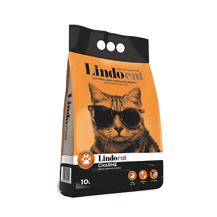 Lindocat Charme Amber Kokulu Kalın Taneli Kedi Kumu 10L - 1
