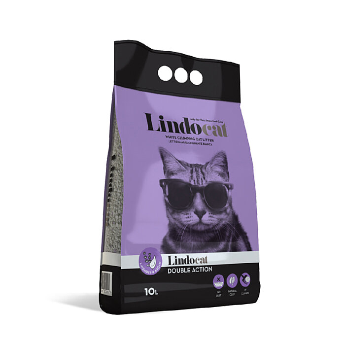 Lindocat Double Action Argan Yağı & Lavanta Kokulu Topaklanan Kedi Kumu 10L - 1