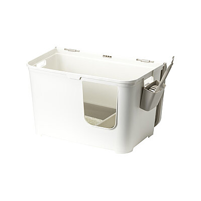 Moderna Casetta Kapalı Kedi Tuvaleti - Gri Beyaz 75.7 x 45 x 45 cm (1)