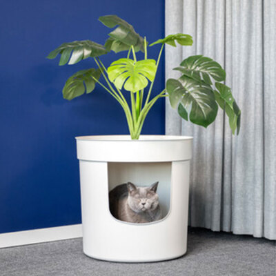 Moderna Hidden Planter Saksı Kapalı Kedi Tuvaleti - Beyaz - 5