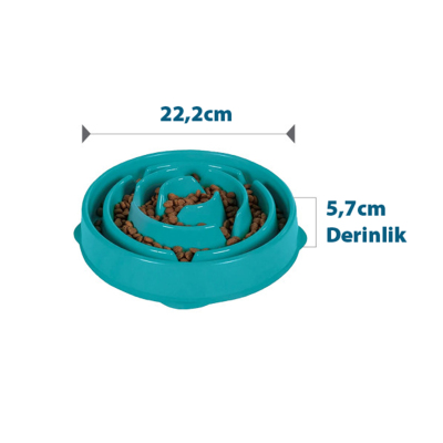 Outward Hound Fun Feeder Drop Yavaş Yeme Mama Kabı Medium - Turkuaz (1)