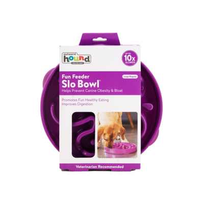 Outward Hound Fun Feeder Flower Yavaş Yeme Mama Kabı Large - Mor (1)