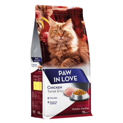 Paw In Love Yetişkin Kuru Kedi Maması Tavuk Etli 15 Kg (1)