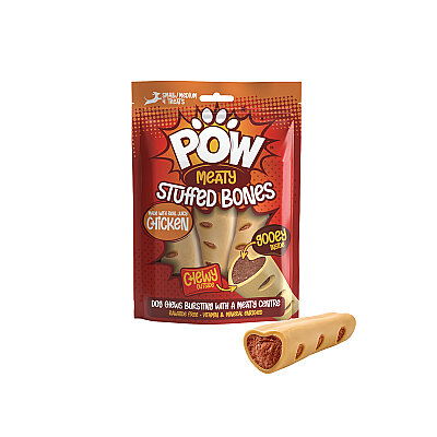 Pow Dolgulu Köpek Ödül Kemiği - Tavuk, 4 Adet/260g