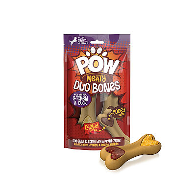 Pow Duo Köpek Ödül Kemiği - Tavuk&Ördek, 2 Adet/128g