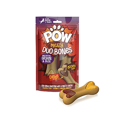 Pow Duo Köpek Ödül Kemiği - Tavuk&Ördek 2 Adet 128g