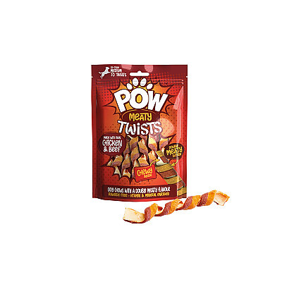 Pow Meaty Twist Köpek Ödül Maması - Tavuk&Sığır, 10 Adet/120g