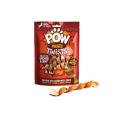 Pow Meaty Twist Köpek Ödül Maması - Tavuk&Sığır 10 Adet 120g