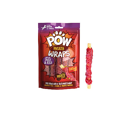 Pow Wraps Köpek Ödül Kemiği - Ördek, 12 Adet/144g