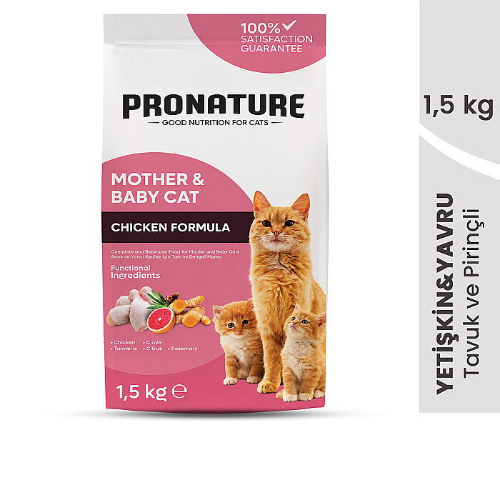 Pronature Mother & Baby Kuru Kedi Maması Tavuk Etli 1,5KG - 2