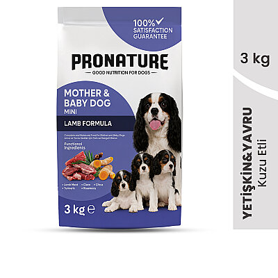 Pronature Mother & Baby Kuru Köpek Maması (Mini) Kuzu Etli 3KG (1)