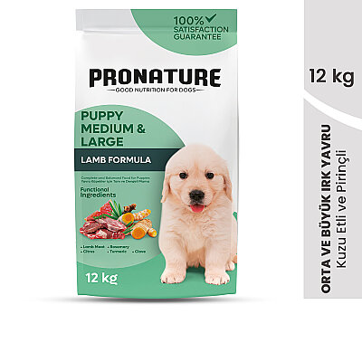 Pronature Orta ve Büyük Irk Yavru Kuru Köpek Maması (Daily Growth) - Kuzu Etli ve Pirinçli - 12 Kg (1)