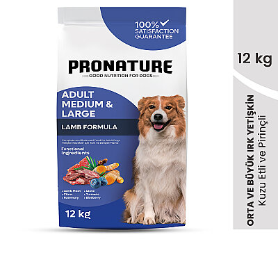 Pronature Orta ve Büyük Irk Yetişkin Kuru Köpek Maması (Daily Protect) - Kuzu Etli ve Pirinçli - 12 Kg (1)