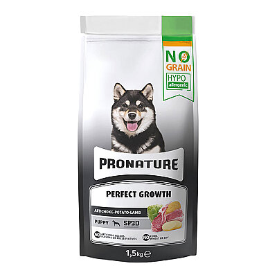 Pronature Tahılsız Yavru Kuru Köpek Maması (Perfect Growth) - Kuzu Etli Patatesli ve Enginarlı - 1,5KG