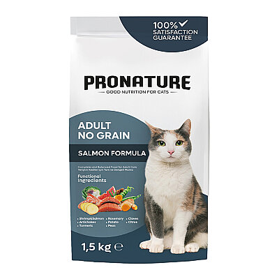 Pronature Tahılsız Yetişkin Kuru Kedi Maması (Perfect Maintenance) - Somonlu Enginarlı - 1,5KG